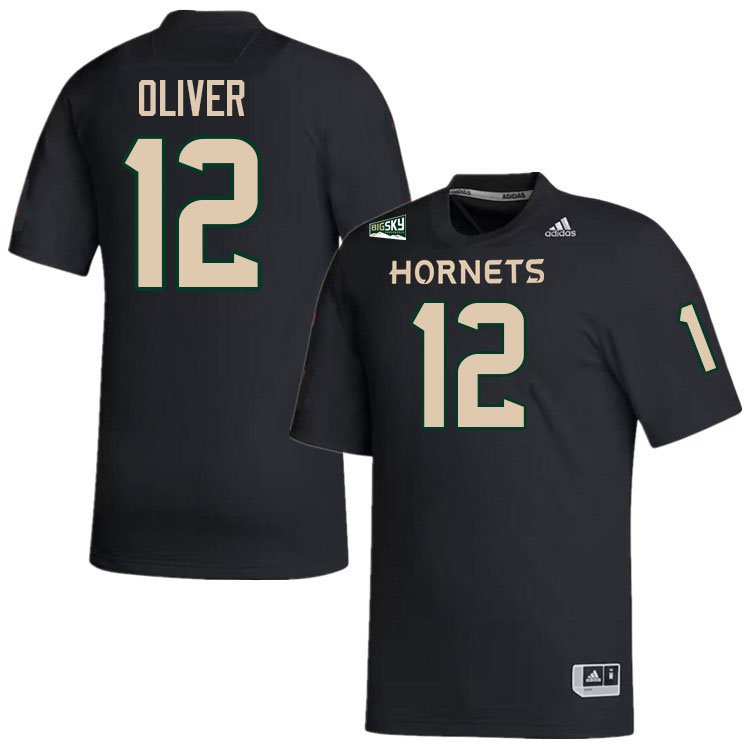 Sacramento State Hornets #12 Jason Oliver College Football Jerseys Stitched Sale-Black
